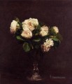 白いバラの花の画家アンリ・ファンタン・ラトゥール